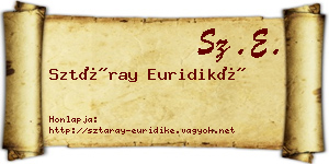 Sztáray Euridiké névjegykártya